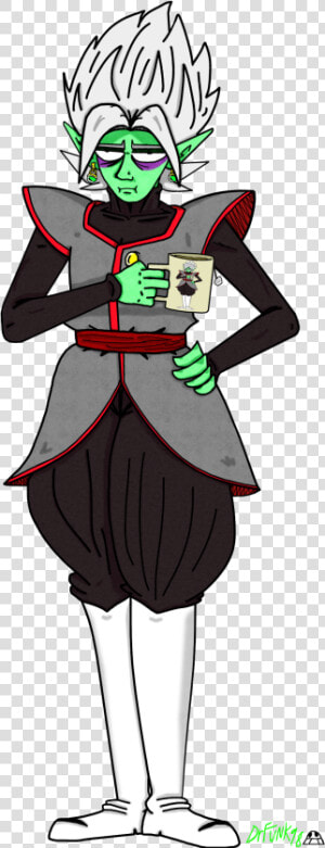 Zamasu Drinking Tea   Cartoon  HD Png Download