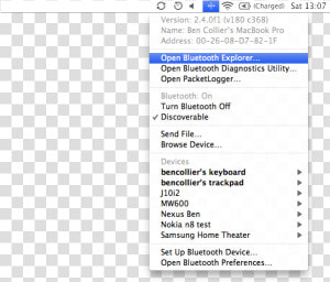 The Hidden Bluetooth Menu   Turn On Bluetooth On Mac  HD Png Download