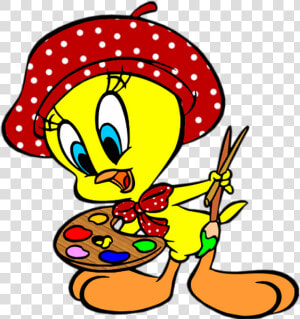 Tubes Titi Cute Clipart  Tweety  Looney Tunes  Scrapbook   Good Morning Roses Cartoon  HD Png Download