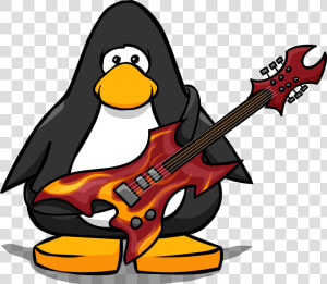 Hard Rock Guitar From A Player Card   Penguin With Santa Hat  HD Png Download