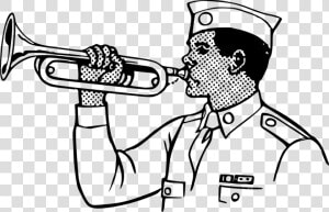 Bugle  Instrument  Soldier  Military  Trumpet  Scout   Bugle Player Clipart  HD Png Download