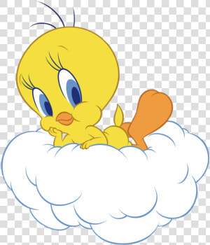 Tweety Pie On A Cloud   Tweety Bird Png  Transparent Png