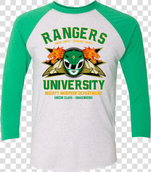 Rangers U Green Ranger Triblend 3 4 Sleeve   Raglan Sleeve  HD Png Download