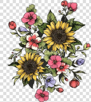 Vintage Flower Drawing   Png Download   Vintage Flower Drawing  Transparent Png