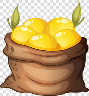 4 Lemon  Clip Art And Food Clipart   Bag Of Apples Cartoon  HD Png Download