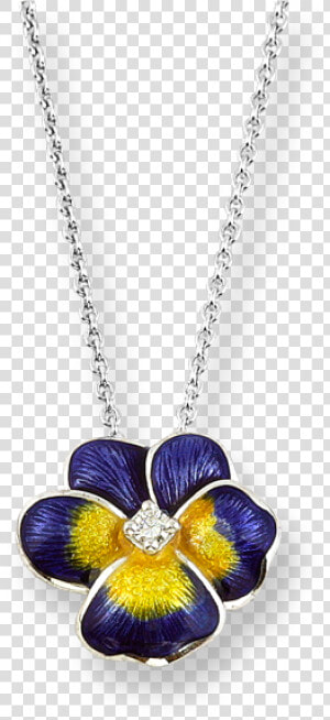 Enamel Diamond Purple Pansy Necklace Darrah Cooper    Pansy Necklace  HD Png Download