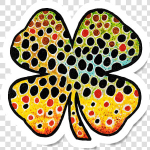 Ethan Markie Lucky Brown Trout Clover Sticker   Riodinidae  HD Png Download