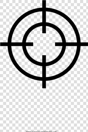 Crosshair Coloring Page   Cross Hairs On Target  HD Png Download