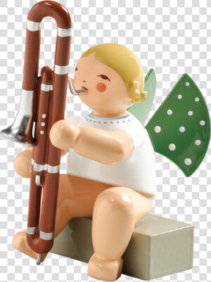 Angel Sitting With Contra Bassoon   Contrabassoon  HD Png Download