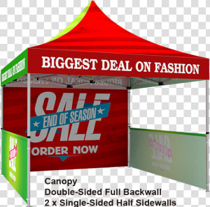 Custom Pop Up Canopy Tent  amp  Double Sided Full Backwall   Canopy  HD Png Download