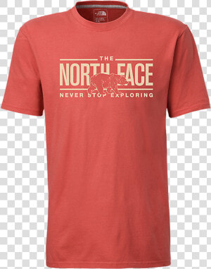 The North Face Men S Short Sleeve Walking Bear Logo   Active Shirt  HD Png Download