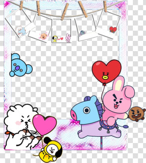  freetoedit  bts  bt21  frame  koya  rj  shooky  mang   Bt21 Frame  HD Png Download