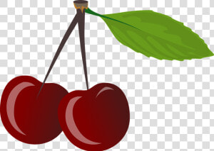 Brace  Cherries  Cherry  Food  Leaf  Pair  Red  Ripe   Clip Art Cherries  HD Png Download