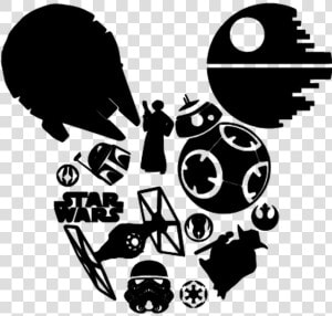 Mickey Starwars   Mickey Mouse Star Wars Silhouette  HD Png Download