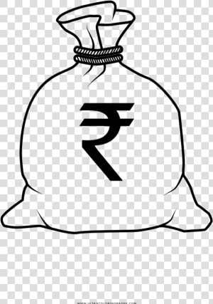 Money Bag Coloring Page   Indian Rupee Symbol  HD Png Download