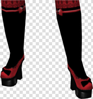 Avatar Red And Black Lolita Heels With Knee High Socks   Basic Pump  HD Png Download