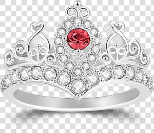 Personalized Birthstone Crown Princess Ring Silver   Tiara  HD Png Download