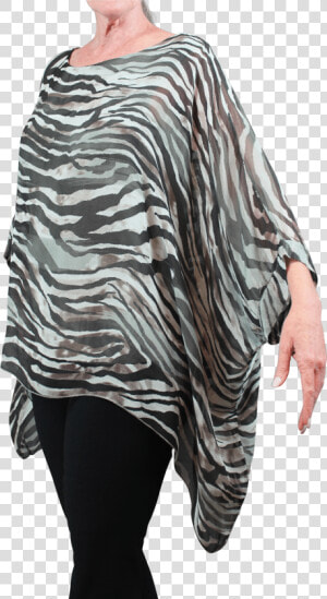 Silk kaftan Scoop Neck Zebra Print Olive  HD Png Download