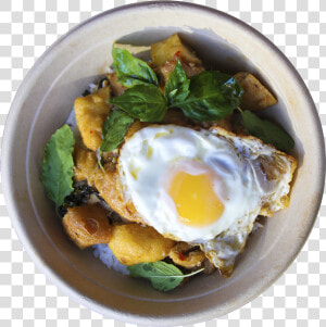 Pad Kra Pow Kai Dow Spicy Tofu Basil   Fried Egg  HD Png Download