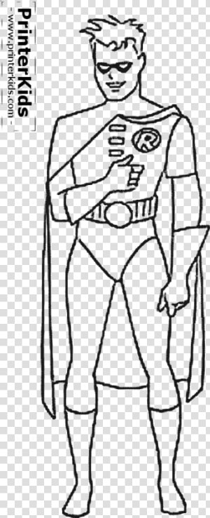 Transparent Batman And Robin Clipart   Robin Superhero Colouring Pages  HD Png Download