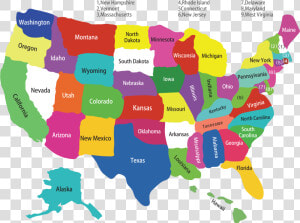 Usa Vector 2 And New 50 States Map   Usa Map  HD Png Download