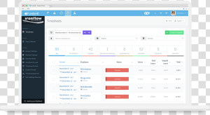 Time Sheet Time Tracking Timesheet Online Timesheet   Employee Time Tracking Ui  HD Png Download