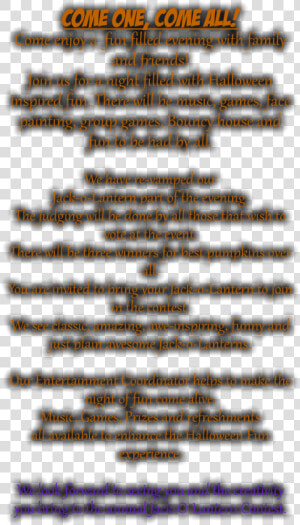 Come One  Come All Come Enjoy A Fun Filled Evening   Pattern  HD Png Download