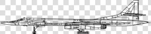 Tupolev 160 Aircraft Side View Vector Clip Art   Technical Drawing  HD Png Download