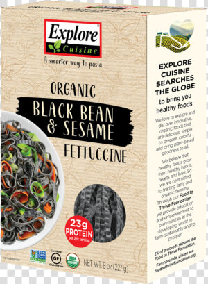 Organic Black Bean  amp  Sesame Fettuccine Data Fancybox   Black Bean Pasta  HD Png Download