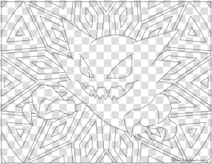 093 Haunter Pokemon Coloring Page Â   Pokemon Adult Coloring Sheet  HD Png Download