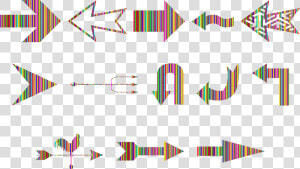 Variety Of Colorful Striped Arrows Clip Arts   Icon  HD Png Download