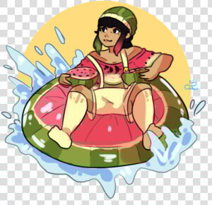 Watermelon Keeps Me Floating   Png Download   Cartoon  Transparent Png