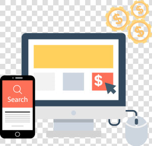Paid Search Icon Png Yellow   Pay Per Click Icon  Transparent Png
