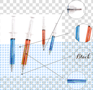 Ballpoint Click Pen Red Or Blue Barrel Black Medium   Circle  HD Png Download