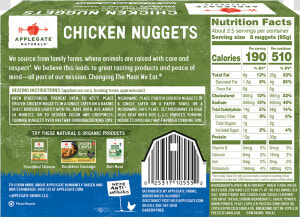 Natural   Chicken   Nuggets Back   Nutrition Facts  HD Png Download