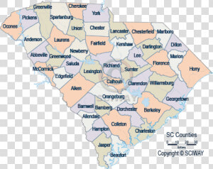 South Carolina Detailed County Maps On South Carolina   Map Of South Carolina  HD Png Download