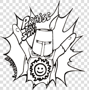 Praise The Sun Lineart By Ashigami  HD Png Download