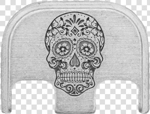 Sugar Skull Stainless Steel Rugged Finish Back Plate   Sugar Skull Svg Free  HD Png Download
