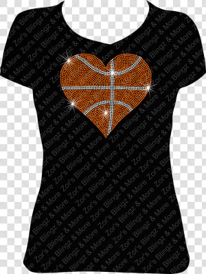Basketball Mega Bling Heart Rhinestone T shirt Design   Vinyl Shirt Designs For Boys  HD Png Download
