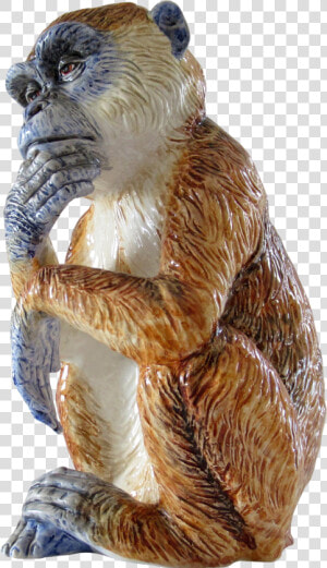 Vintage Italian Hand painted Signed Majolica Monkey   Figurine  HD Png Download