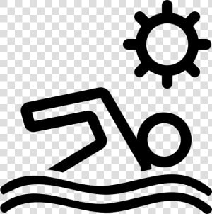 Swimmer In Water Waves Under The Sun   Icono Nadador  HD Png Download