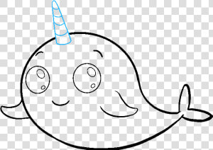 How To Draw A Cute Narwhal   Drawings Of A Narwhal  HD Png Download