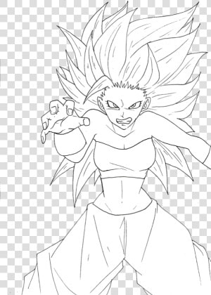 Caulifla Ssj3 Lineart Transparent  HD Png Download