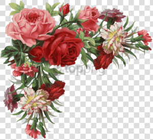 Free Png Colorful Floral Corner Borders Png Png Image   Vintage Flower Border Transparent  Png Download