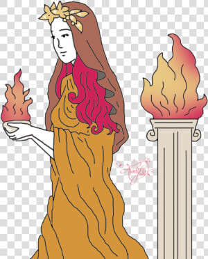 Vesta Roman Goddess   Vesta Roman Goddess Cartoon  HD Png Download