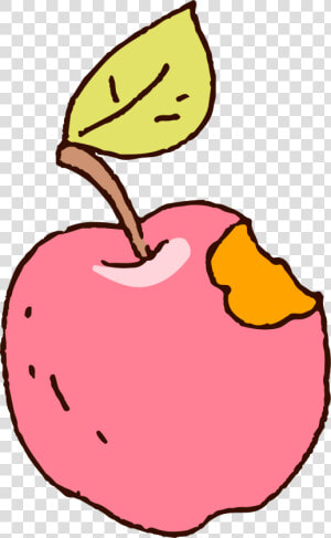 Drawing Apple Bite   Pink Apple Drawing  HD Png Download