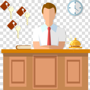 Property Management System On   Front Office Manager Cartoon  HD Png Download