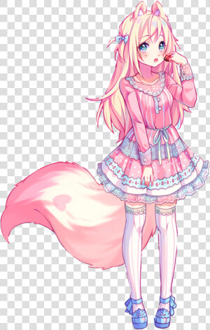  neko  cute  megafluffy  fluffytail  cat  anime  art   Hyanna Natsu Character Design  HD Png Download