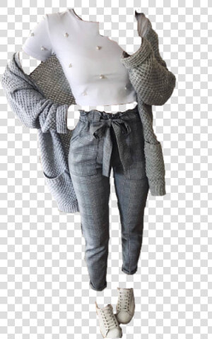  outfit  white  grey  sneaker  png  pngs  freetoedit   Polka Dot  Transparent Png