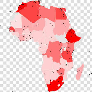 World Heritage Sites Africa Map 2 Clipart   Png Download   Map Of Africa Red  Transparent Png